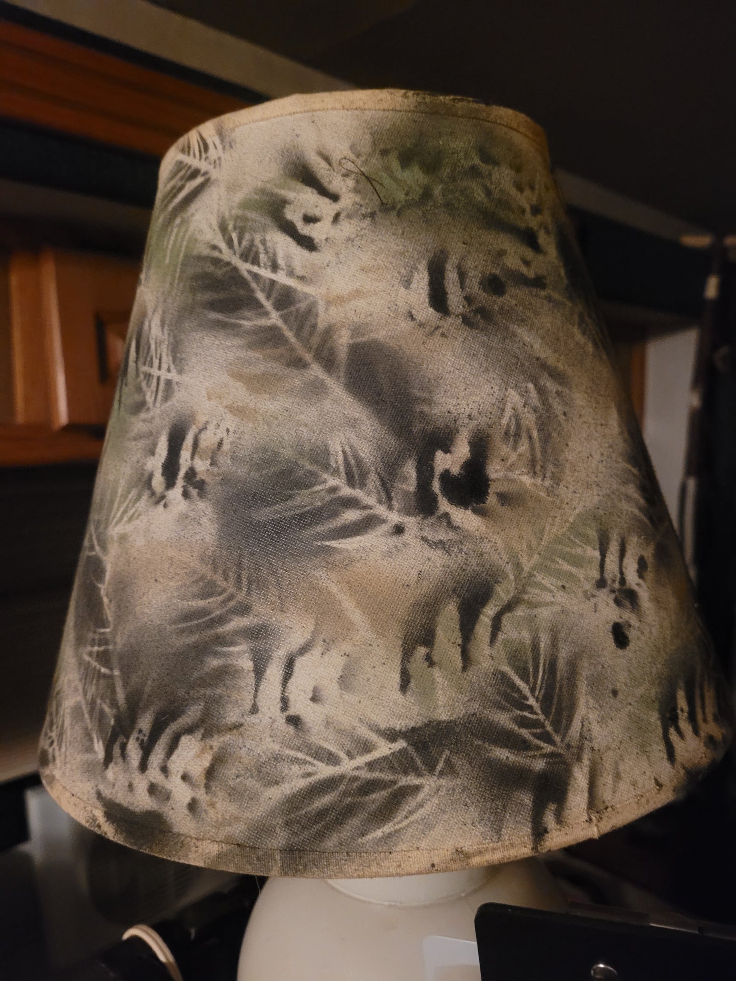 “Forest Fade” - Handcrafted Camouflage Lampshade